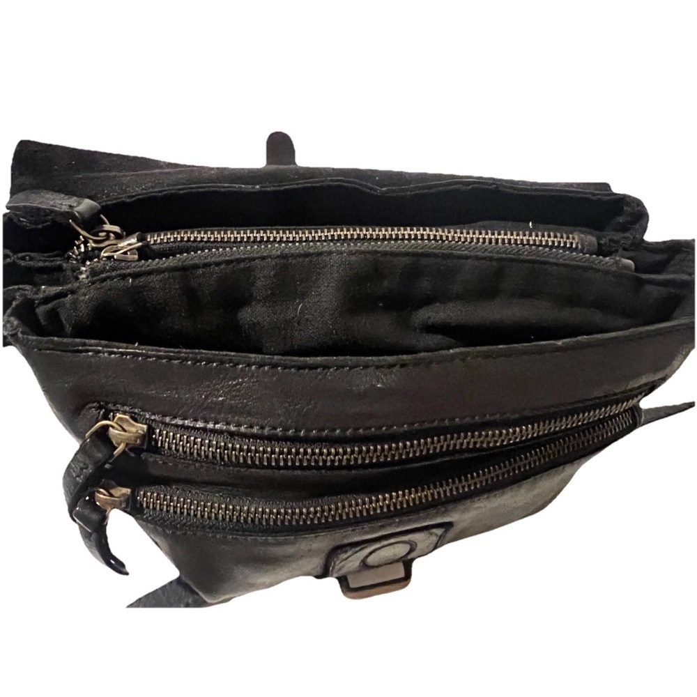 Harbour 2nd Smooth Leather Black “Love Rosi” Multi Compartments Crossbody Bag - Picture 10 of 14